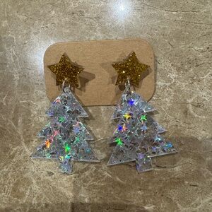 Acrylic Christmas Tree Earrings